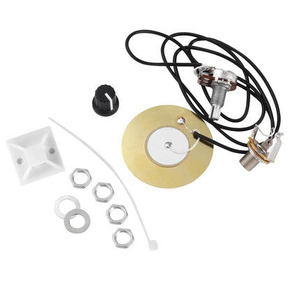 2 Packs 50mm Piezo Pickup Transducer Prewired Amplifier with 6.35mm Black