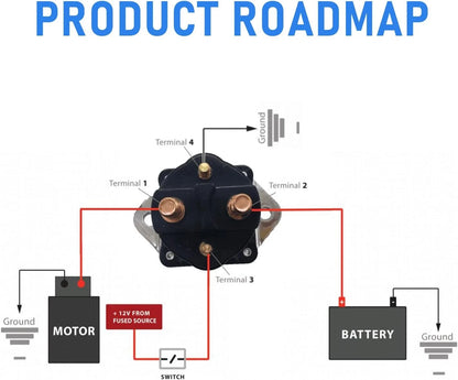 36V Electric Golf Cart Solenoid 4 Terminal, Repalcement For Club Car DS 1 Pcs