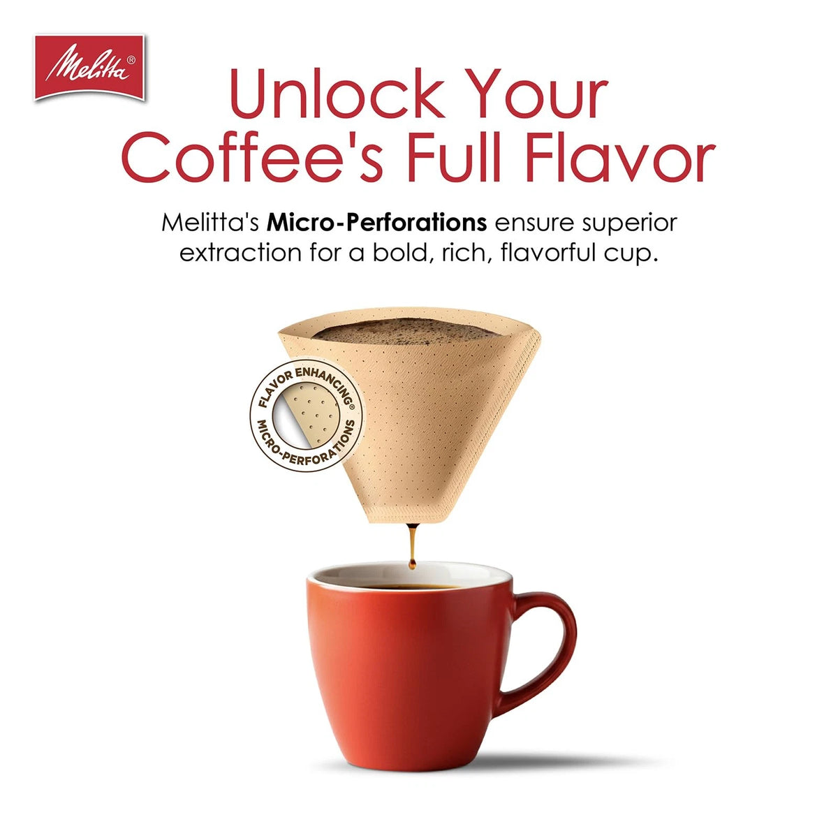 Melitta #4 Cone Coffee Filters, Natural Brown, 100 3-Pack, Brown