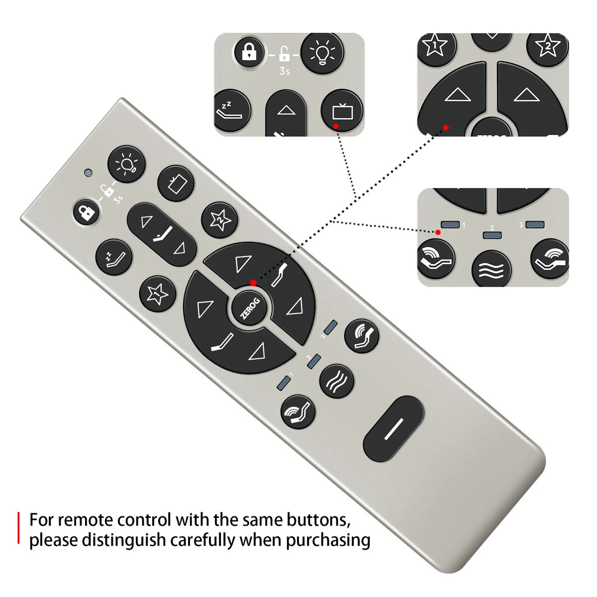 For Keeson RF396C JLDK.111.17.01 Remote Control for Tempur-pedic Ergo Smart Base