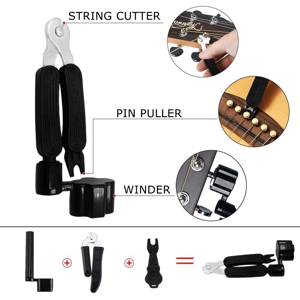 NERECNDENS 66PCS Guitar Accessories Kit, Acoustic Changing Tool, Gold
