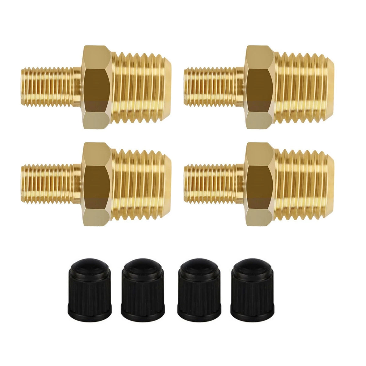 Compact Size 1/4" NPT (M) to Standard for Schrader Valve (M)  Air Chuck Adapter