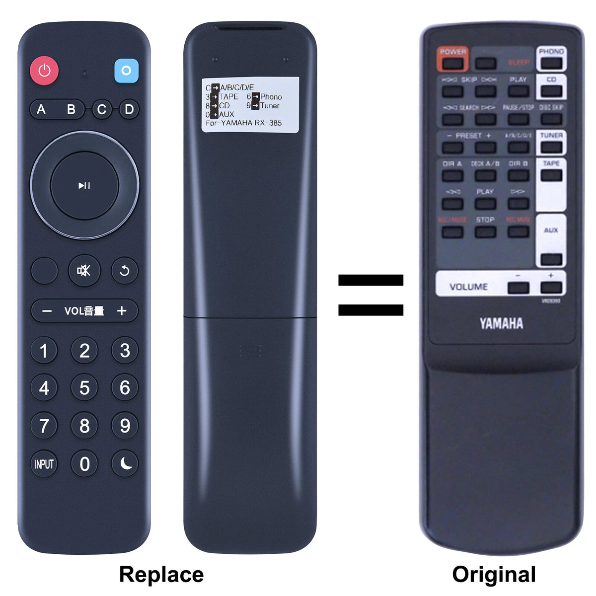 For Yamaha VR09390 Stereo Receiver Replace Remote Control RX385 RX-385