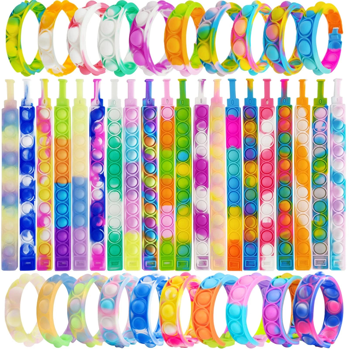 120 Pcs Pop Bracelet Bubble Fidget Sensory 9.3 x 0.8 x 2.4 inches, 120