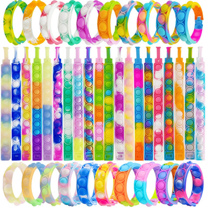 120 Pcs Pop Bracelet Bubble Fidget Sensory 9.3 x 0.8 x 2.4 inches, 120