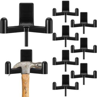Geelin 8 Pcs Tool Hooks Compatible with Plastic Shed Hanger Wall Black