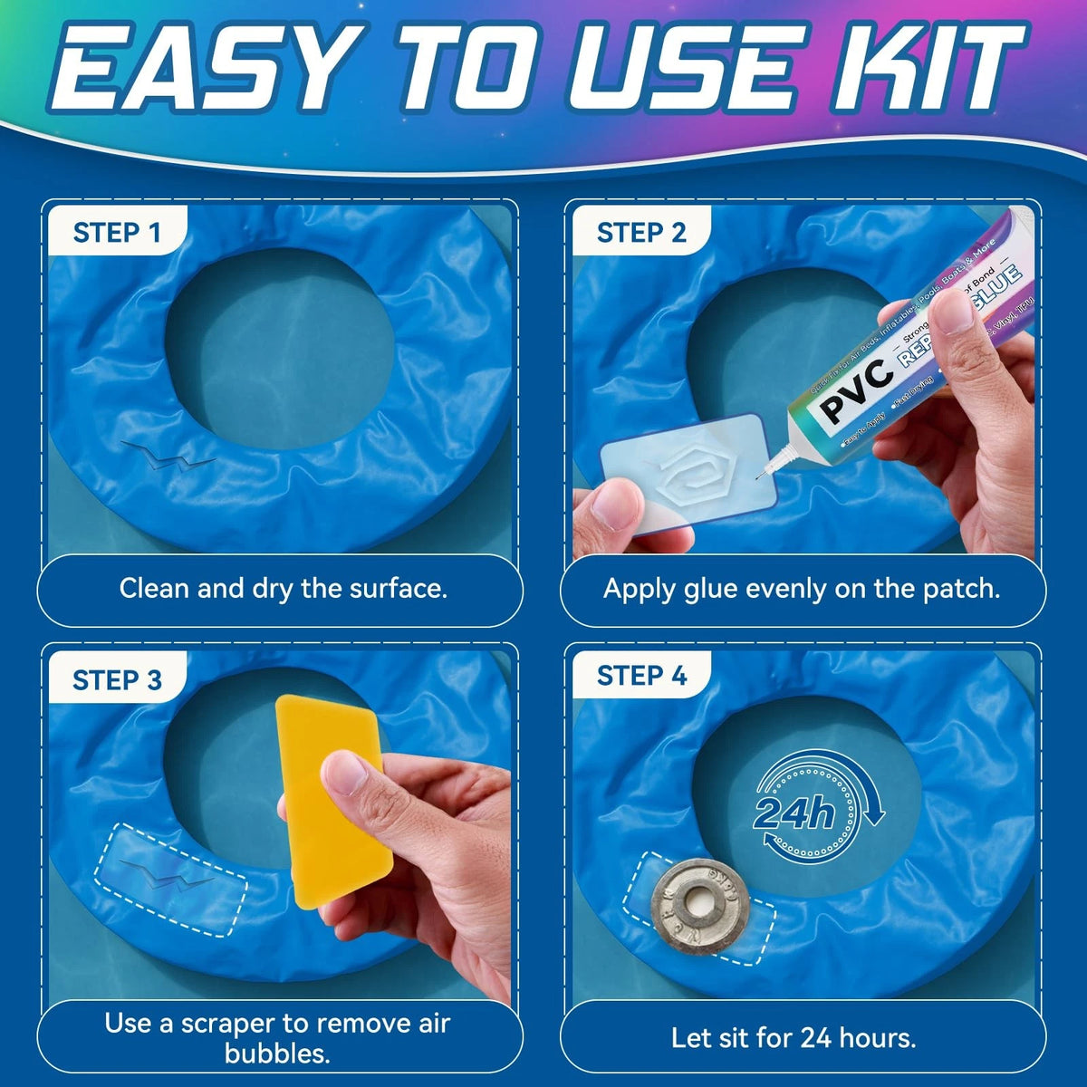Air Mattress Patch Kit, Invisible Seamless Inflatable Repair Kit Transparent