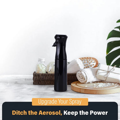 VIGOR PATH Continuous Spray Bottle for Hair – Fine 10 Ounces, Black - 10oz