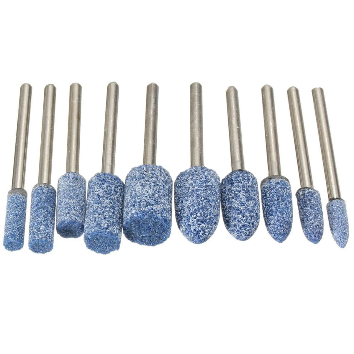 10Pack 1/8" Abrasive Mounted Grinding Stone Rotary Tool Set Wheel Head Dremel n