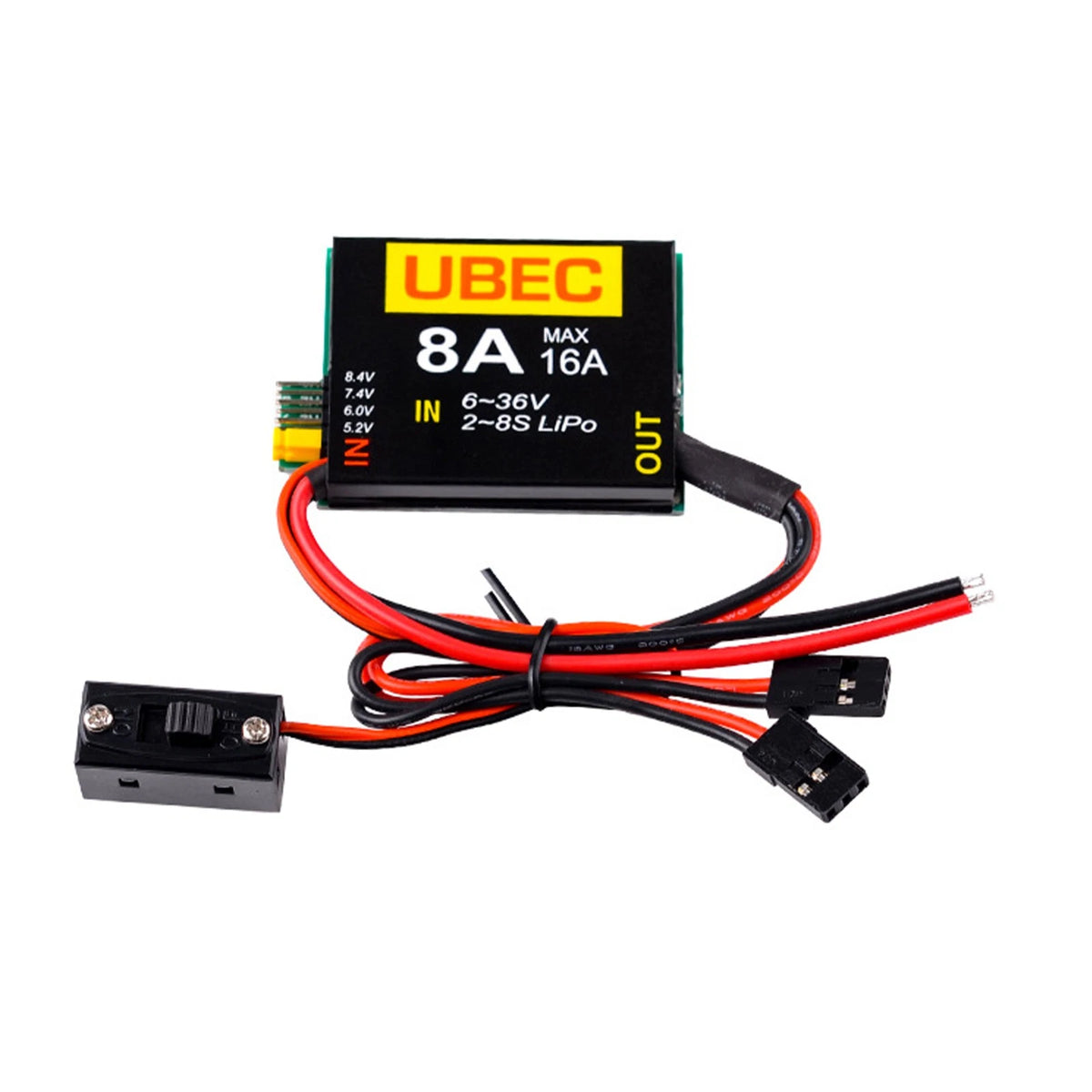 1*DC-DC UBEC-8A 6V-36V 2-8s LiPo Independent Power Supply Module Board For FPV