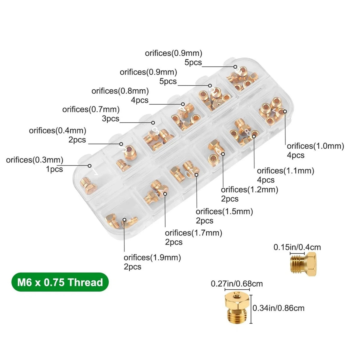 36PCS 6 mm Diameter Gas Range Stove Oven Orifice Conversion Kit For Butane Gas