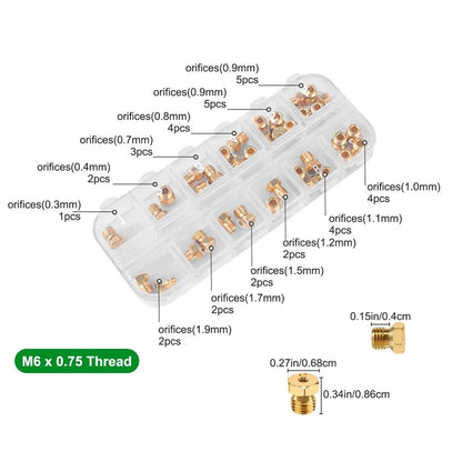 36PCS 6 mm Diameter Gas Range Stove Oven Orifice Conversion Kit For Butane Gas