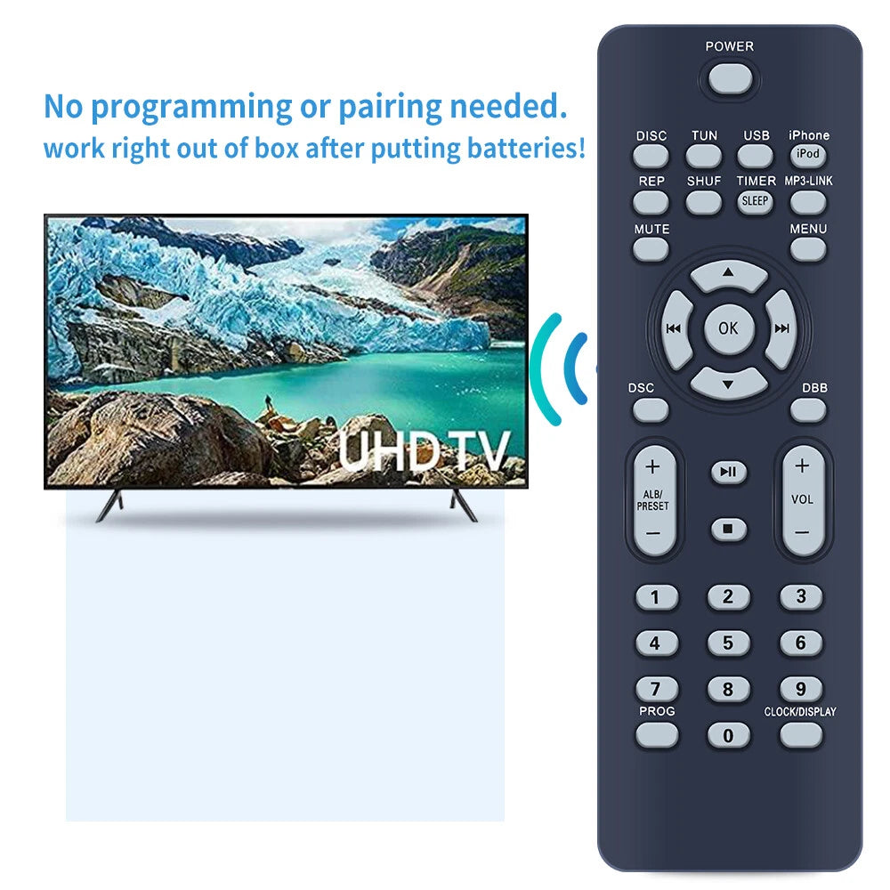 RC2023639/01 Remote Control For Philips Cube Micro Music System DCM109/37