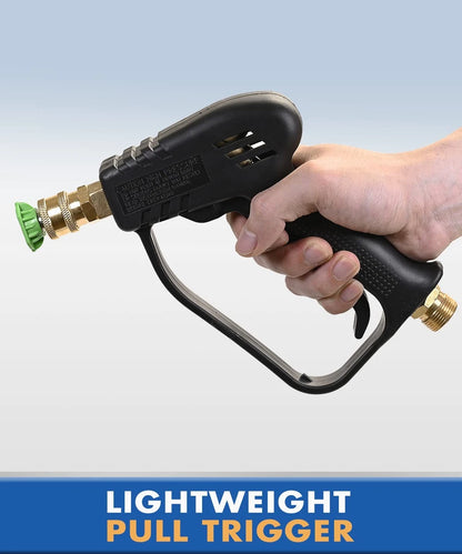 TOOLCY Short Pressure Washer Gun with M22-14mm (No Nozzles), Black