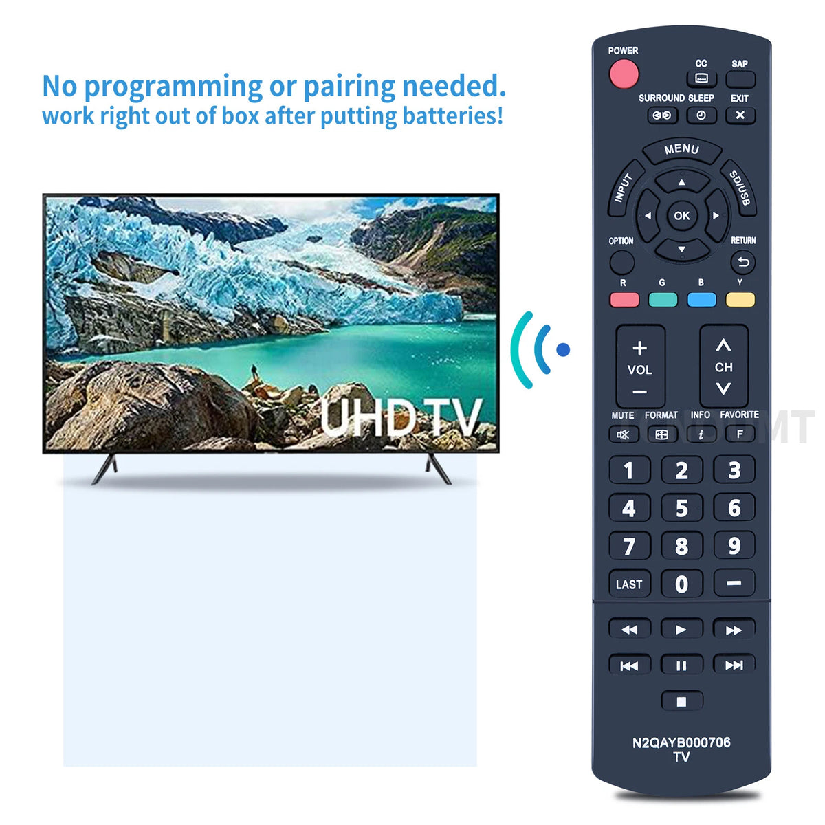 N2QAYB000706 Remote Control For Panasonic Viera TV TC-P50U50 TC-P42X5