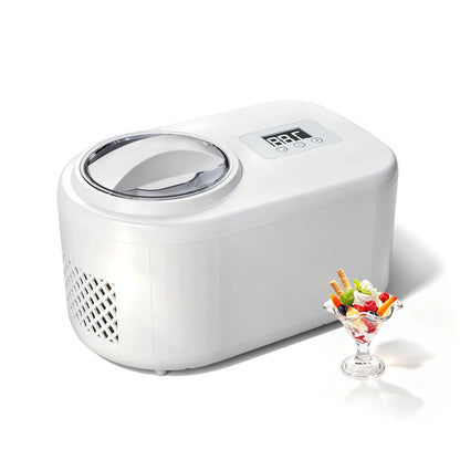 Ice Cream Maker with Built-in Compressor - Fastest 1.28 Quarts, White