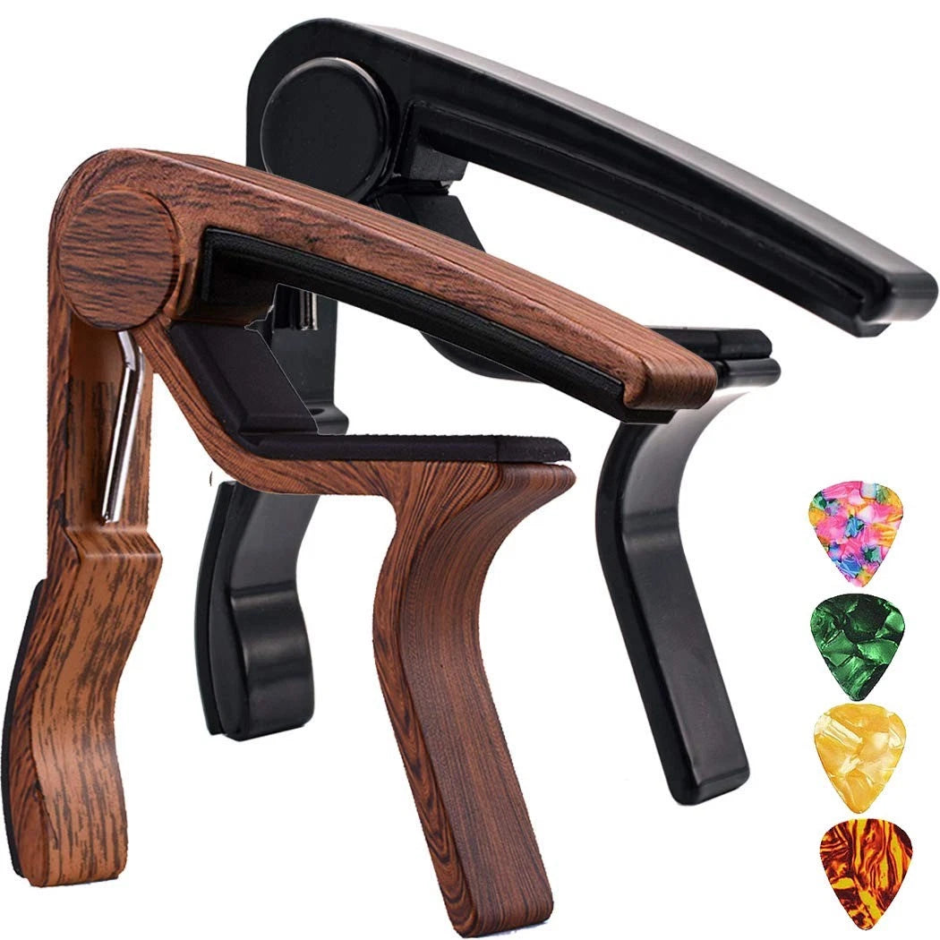 Guitar Capo 2 Pack Clamp for Acoustic MA01-CAPO, Rosewood+Black