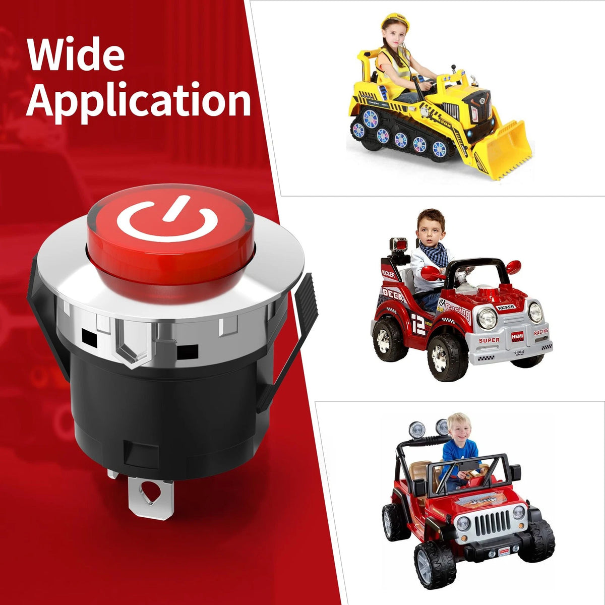 RVBOATPAT 12V Key Start Power Switch for Children Car