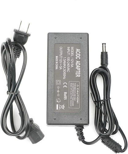 12V 5A Power Supply Adapter, AC100-240V to DC12V Converter Transformer