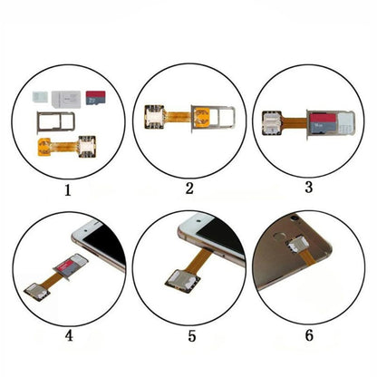 Double Dual SIM Card Micro SD Adapter for Android Phone Extender Nano to NAMO C