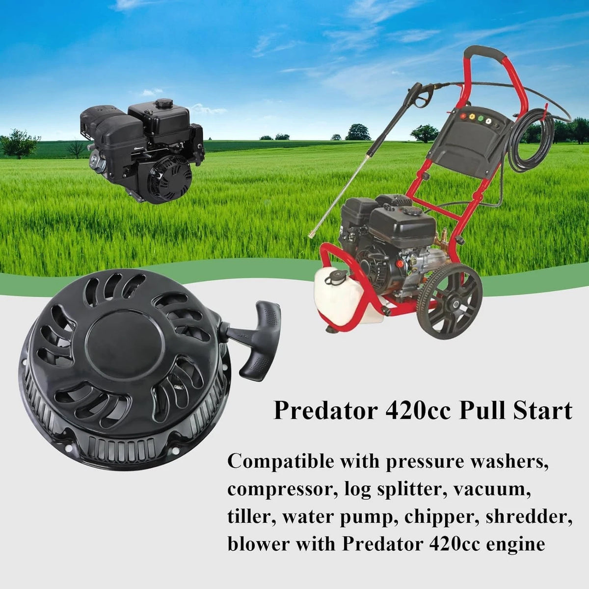 abliubale Pull Start Recoil Starter Assembly Compatible with Harbor Black