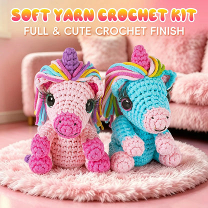 Gipony Crochet Kit for Beginners Animal,Crochet Animal Unicorn
