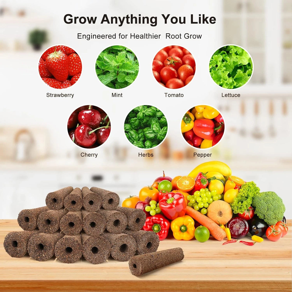 Ahopegarden 50pcs Hydroponic Pods Kit: Compatible with 50pcs, Brown