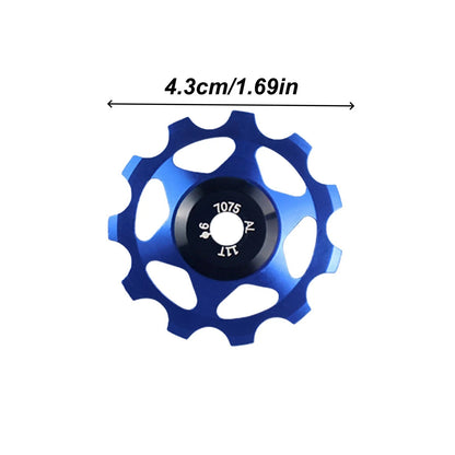 2Pcs Blue Bicycle Derailleur Pulley Wheel Kit 11T Ceramic Bearing Bike Parts