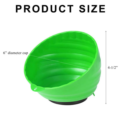 NYTKL Magnetic Nut Cup, Curved Parts Tray Bolts Organizer Green