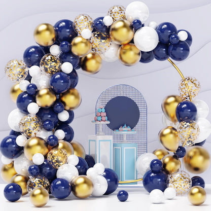 YMSZ Navy Blue Gold Balloons Arch 122 Piece Set, & Gold(120pcs)