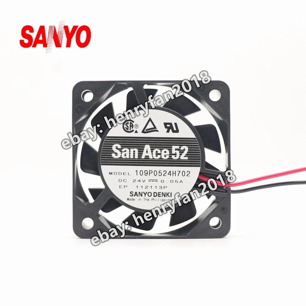 SANYO Denki 109P0524H702 SanAce DC Fan 24V 0.05A 50*50*15MM 2-wires Axial Fan