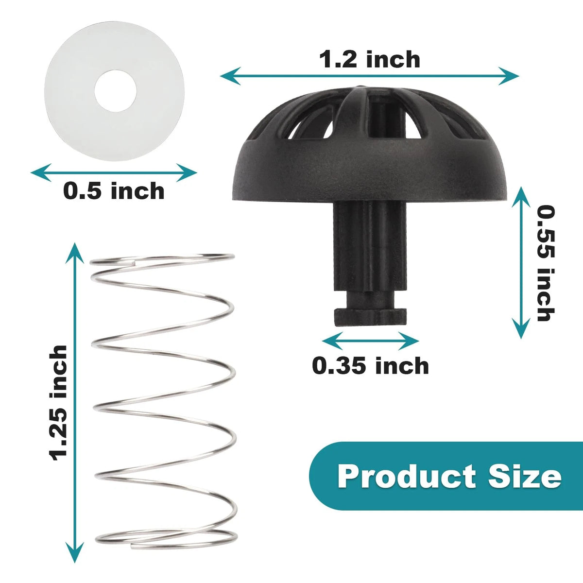 2 Pack Coffees Machine Brew Basket Bottom Spring Loaded Stopper black+white