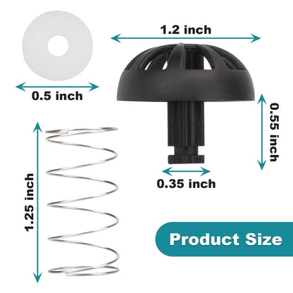 2 Pack Coffees Machine Brew Basket Bottom Spring Loaded Stopper black+white