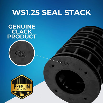 Clack WS1.25/1.5 4pc Complete  OEM Water Softener Rebuild Kit - Black