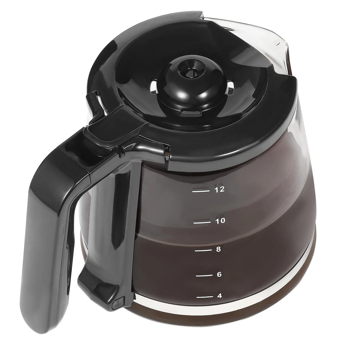 12 Cup Coffee Maker Replacement Pot Compatible with Mr. 12 Cups, Black, Clear