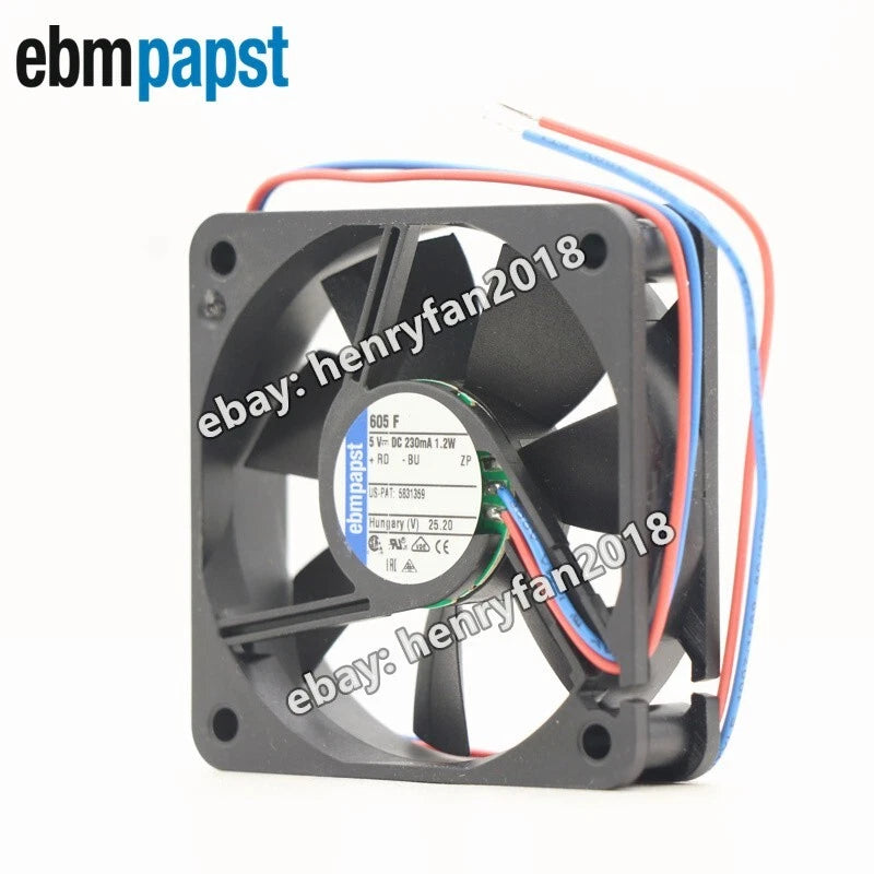 Ebmpapst 605F Axial Fan DC 5V 230mA 1.2W 2-Wires 60*60*15MM Cooling Fan