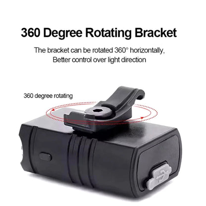 1000LM USB Bike Lamp Set Aluminum Alloy Front and Rear IPX5 Waterproof 6 Modes