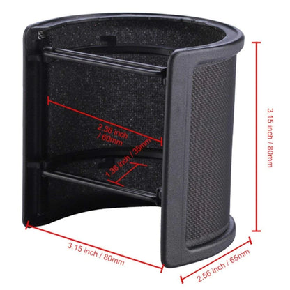 Microphone Shock Mount with Pop Filter, Mic Anti-Vibration 46mm-51mm, Black