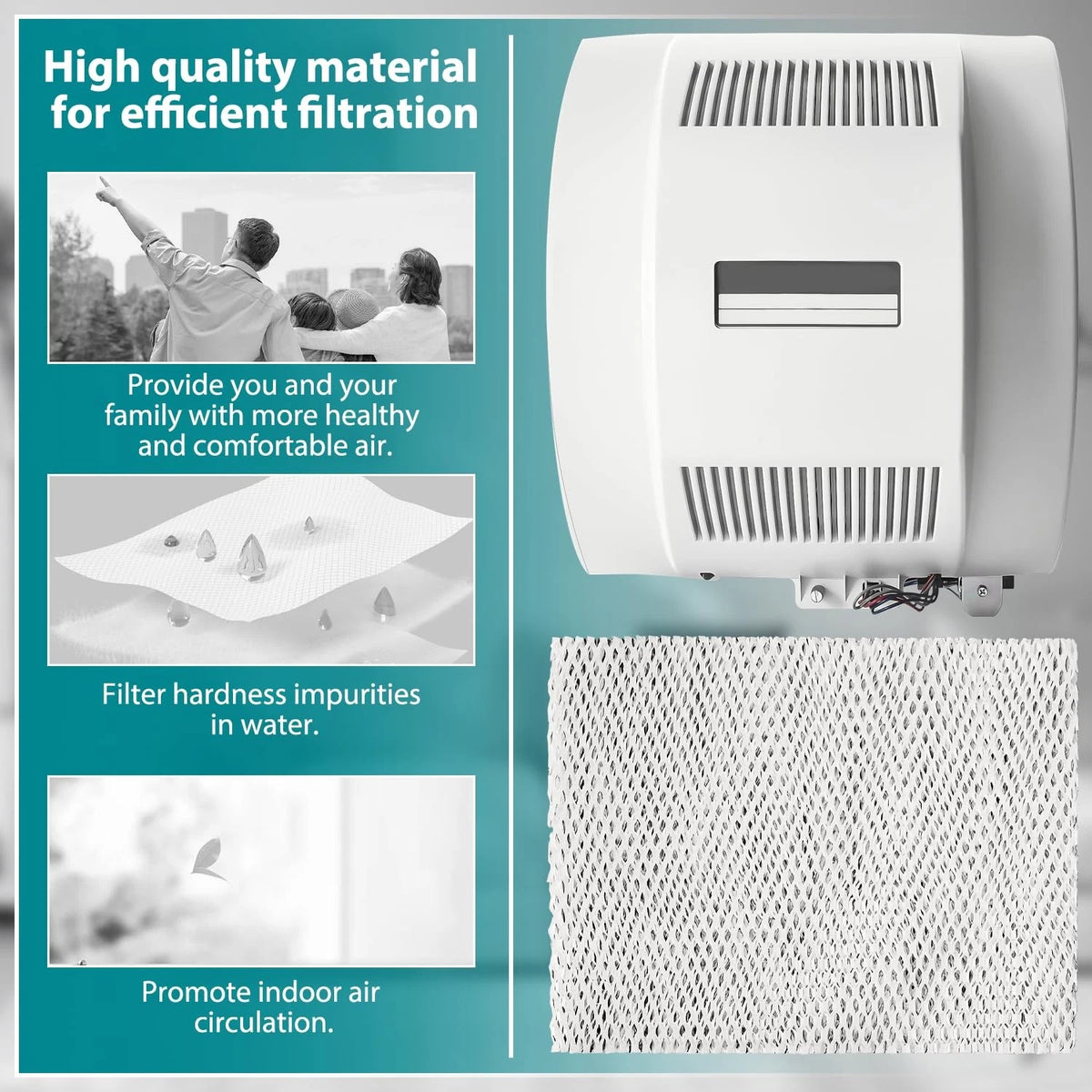 HASMX 1-Pack Replacement Humidifier Filter Pad for 10" x 13" x 1-5/8"
