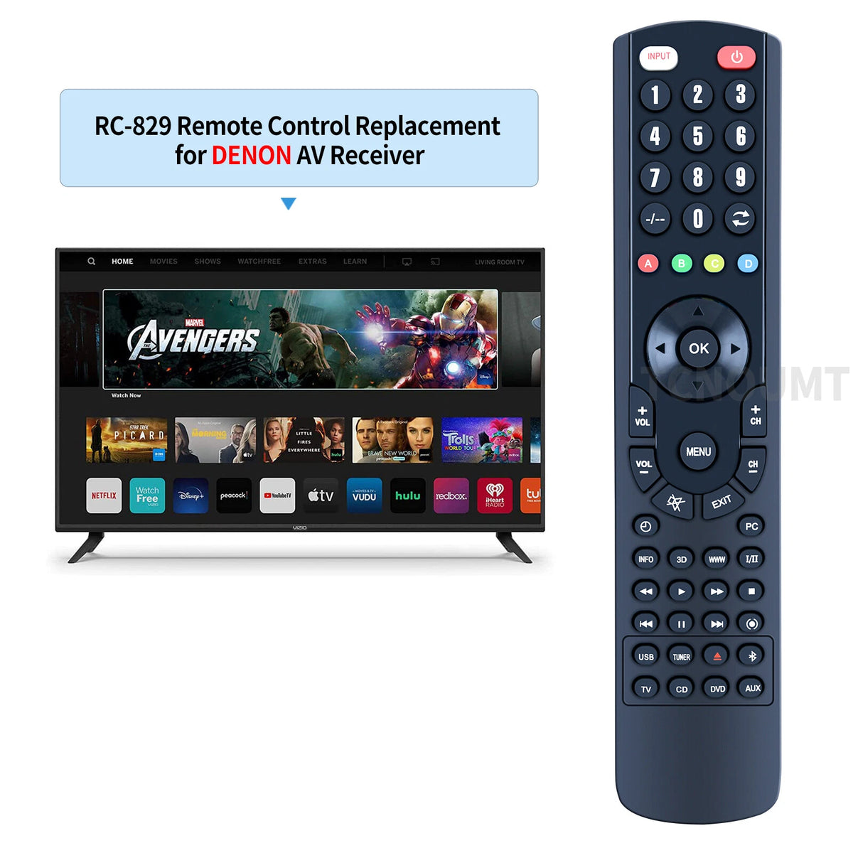 RC-829 Replace Remote Control For Denon Audio Video AV Receiver DRA-F100