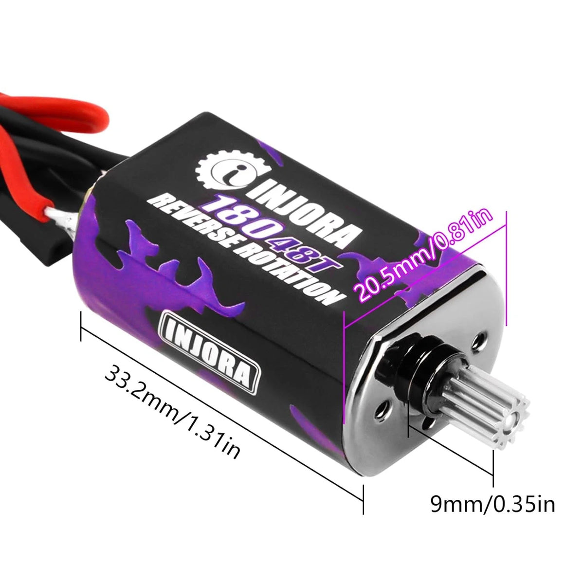 INJORA 180 PRO Brushed 48T Motor with Stainless Steel Pinion for TRX4M 1/18...