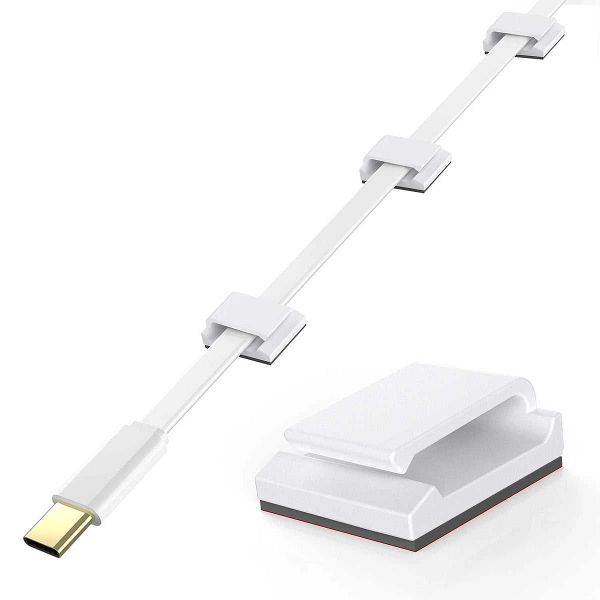AGPTEK Ethernet Cable Clips, 100 PCS Adhesive Wire Flat 100 PCS, White