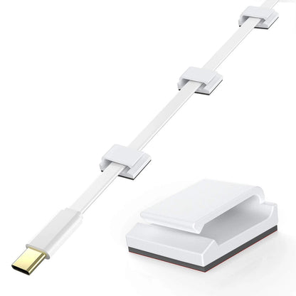 AGPTEK Ethernet Cable Clips, 100 PCS Adhesive Wire Flat 100 PCS, White