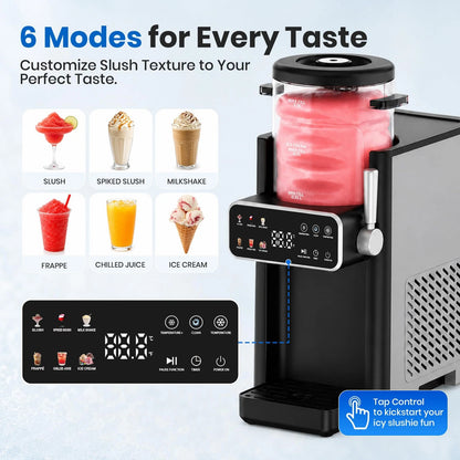 Slushie Machine for Home, Ice Cream Maker, 6 Presets, No Standard, Black