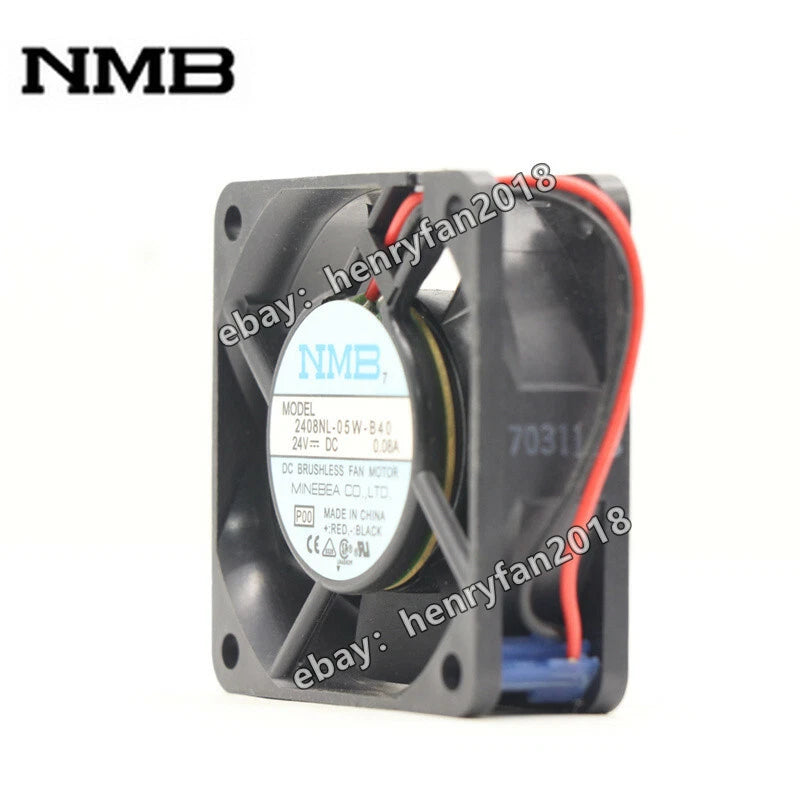 NMB Fan 2408NL-05W-B40 DC 24V 0.08A 60*60*20MM 6cm 2Pin Brushless Cooling Fan