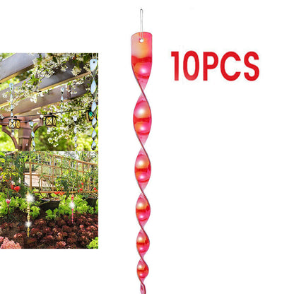 10Pcs Bird Repellent Reflective Scare Rods Spiral Deterrent Control Device Deco/