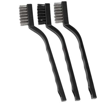 3* Steel Brush Set Small Cleaning Brushes Wire Rust Sparks Wheels Scrub 180mm E