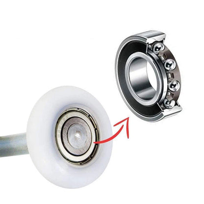 Durable & Quite 2" Sealed 6200ZZ Bearing Nylon Garage Door 7”, White-7"Stem