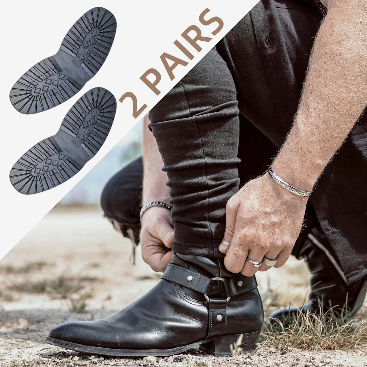 2 Pairs Rubber Half Replacement Soles, Anti-Slip Shoes Forefoot, Black