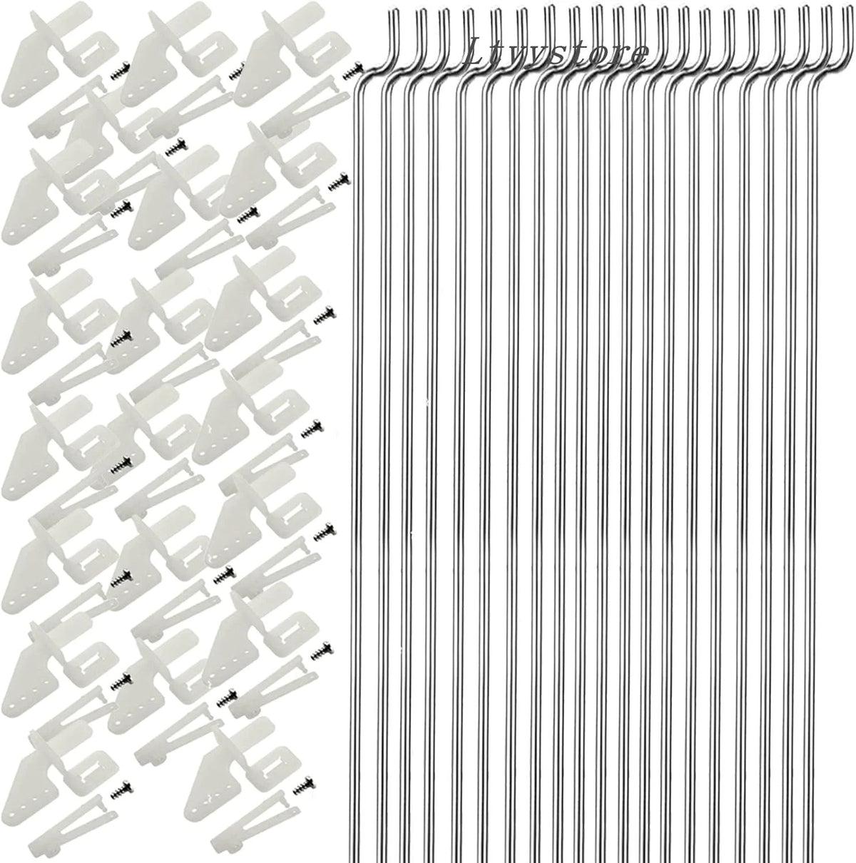 20Pcs 304 Stainless Steel 1.2 x 450mm Z Push Rods Parts &20Pcs Nylon Control...